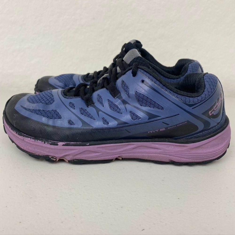 Topo Athletic W-MT2 3MM Drop Athletic Trail Shoes Sneakers-Blue/Purple -Size 8.5